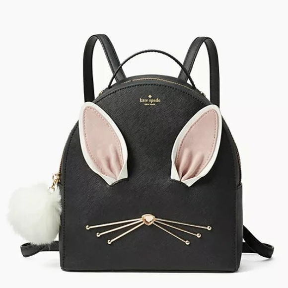 Kate spade leather rabbit bunny hop backpack black - Picture 6 of 6